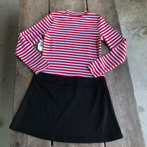 Pink & Violet I Love Santa Striped Christmas Dress NEW NWT Red White L 10 12 - Picture 5 of 7